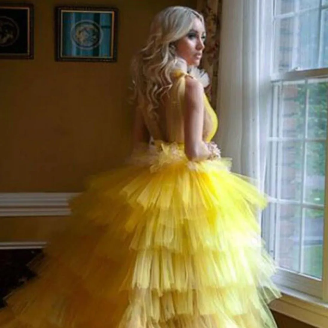 Princess Tiered Tulle Prom Gown