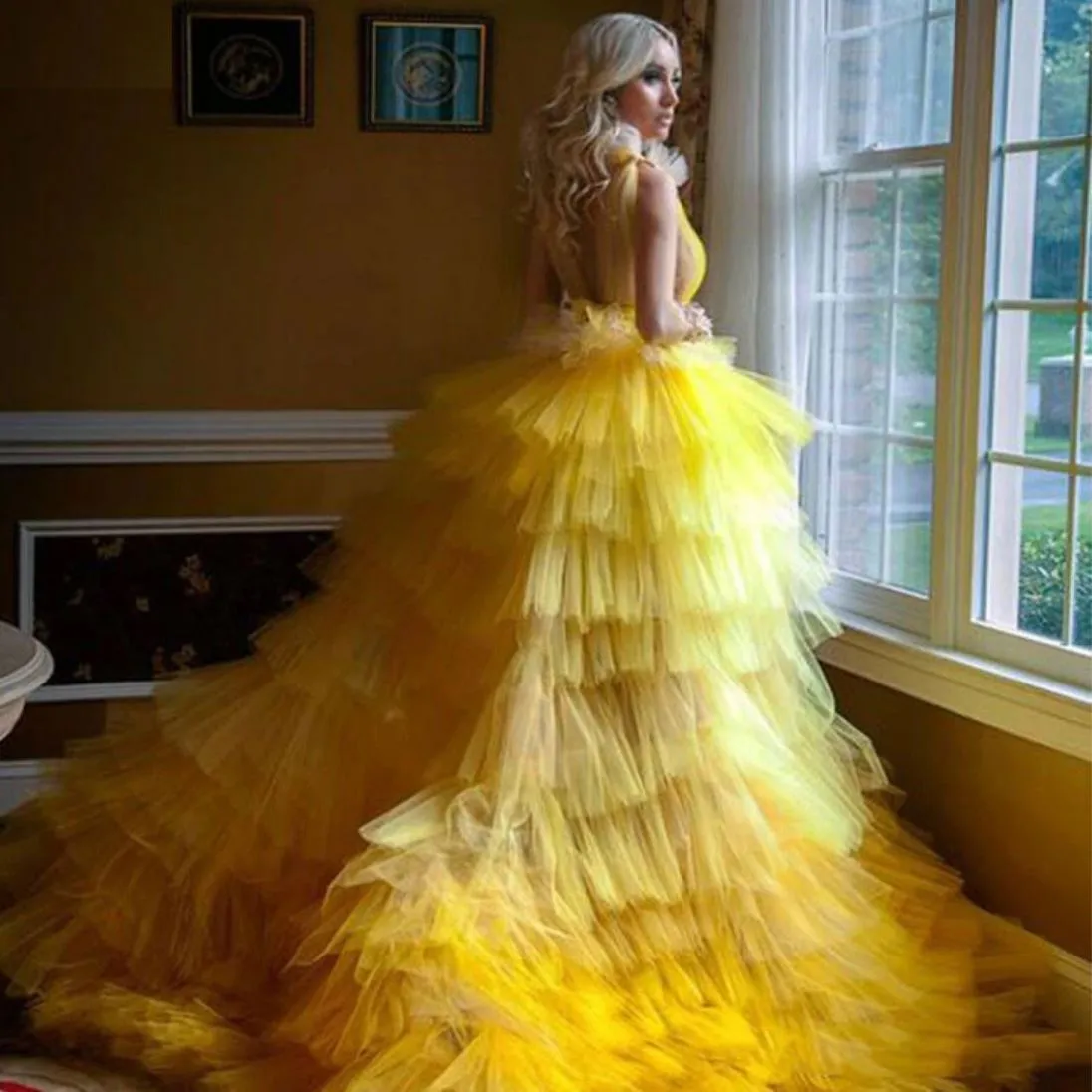 Princess Tiered Tulle Prom Gown