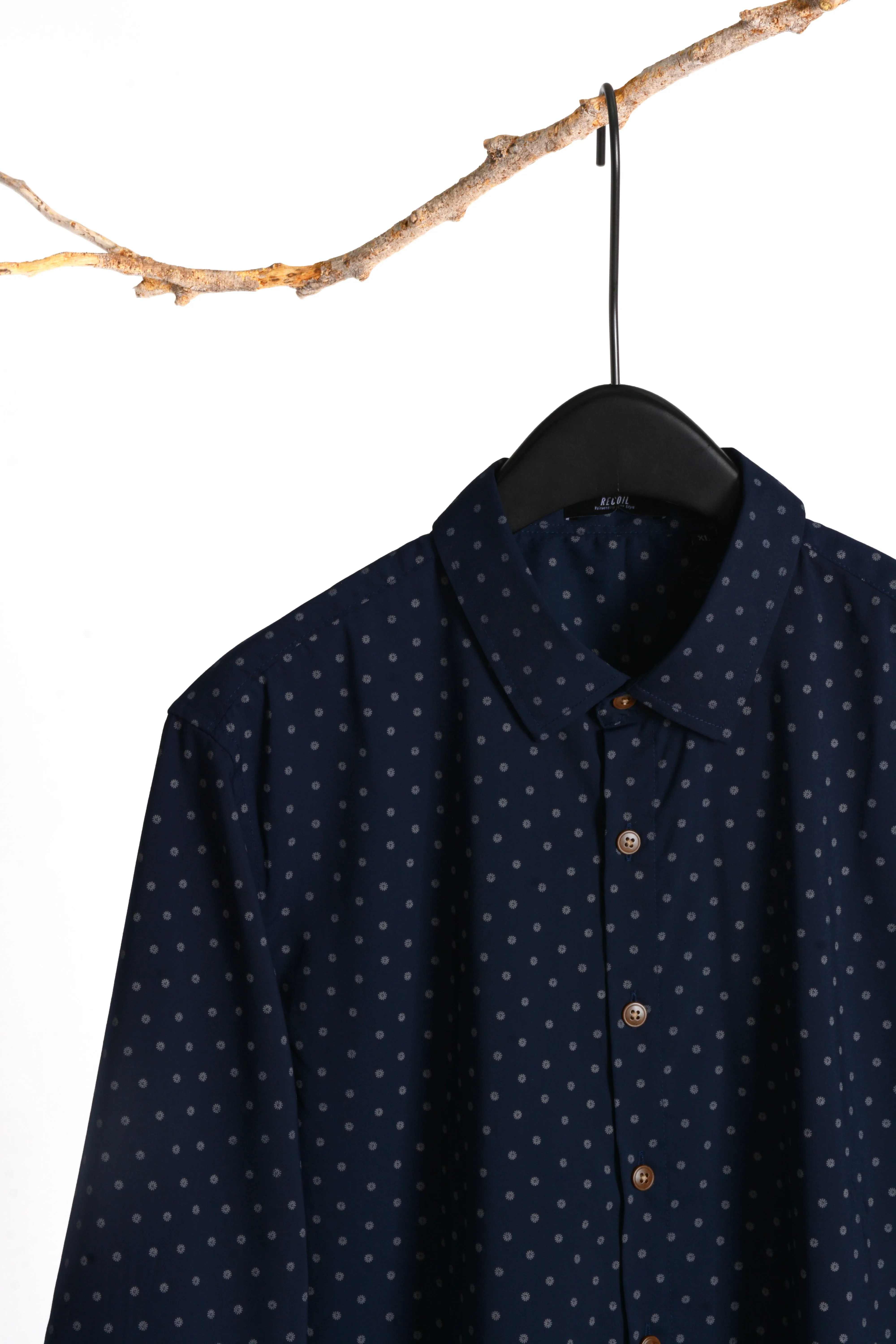 Printed Navy 3/4-sleeve shirt 1079