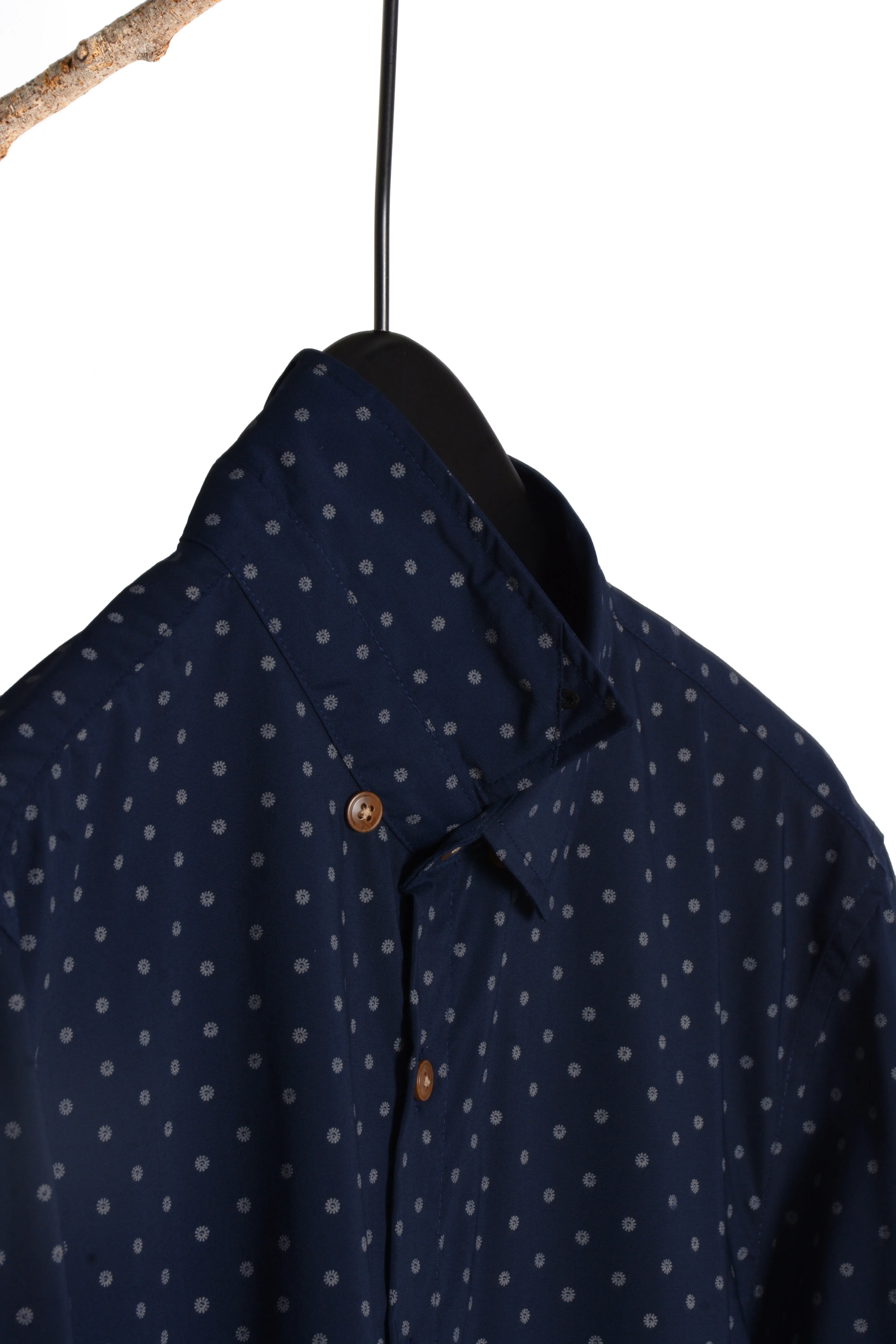 Printed Navy 3/4-sleeve shirt 1079