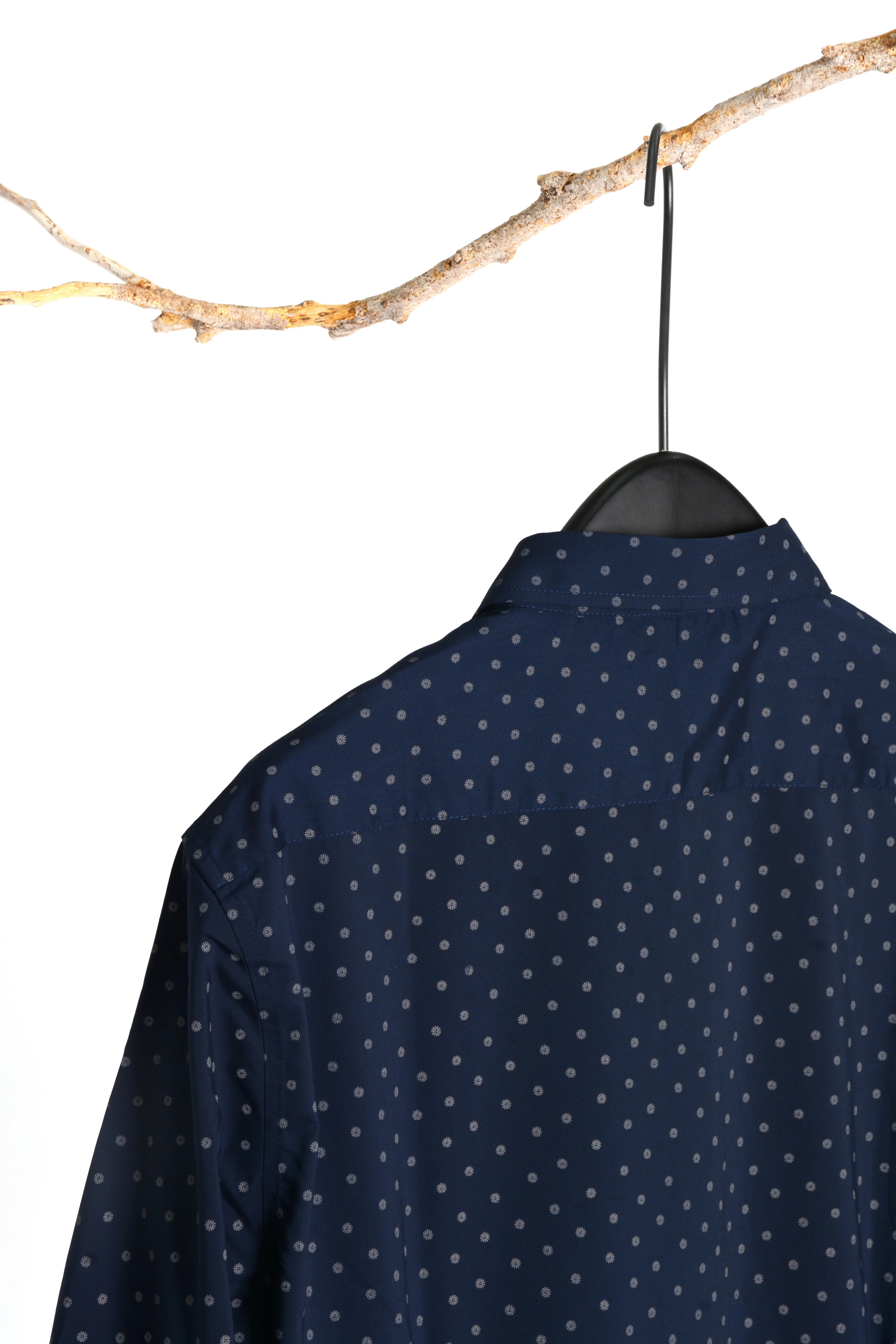 Printed Navy 3/4-sleeve shirt 1079