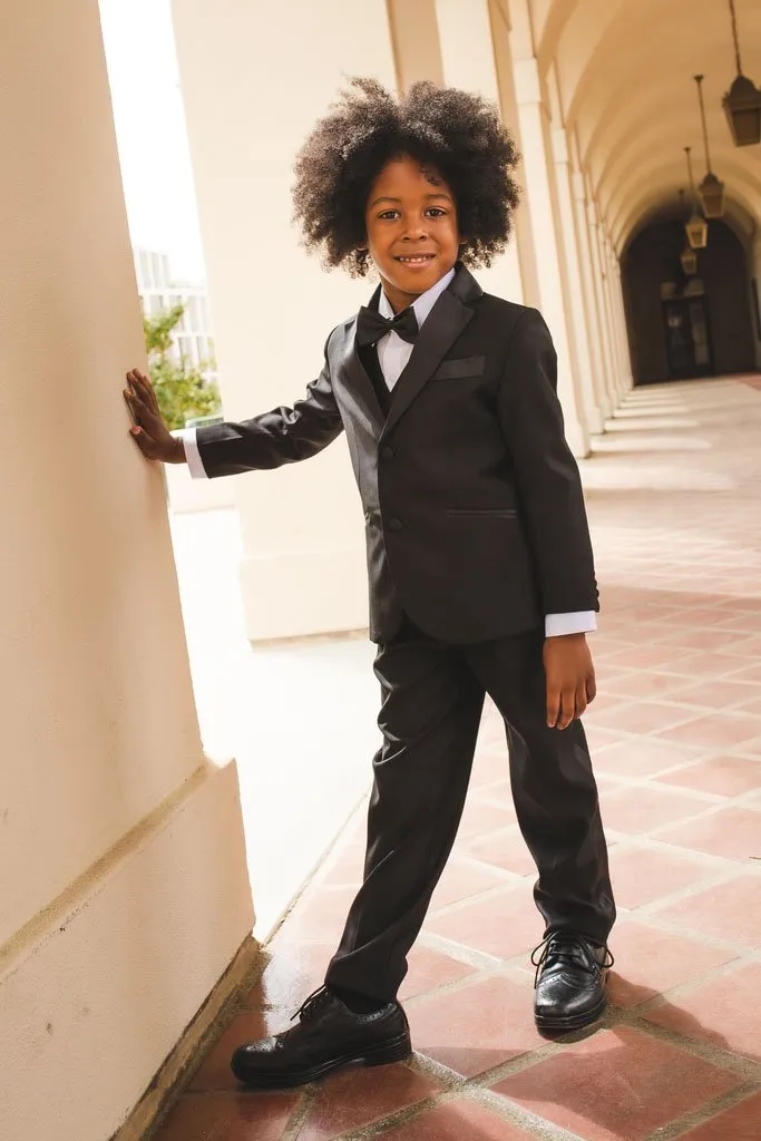 "007" Kids Black Tuxedo 5-Piece Set