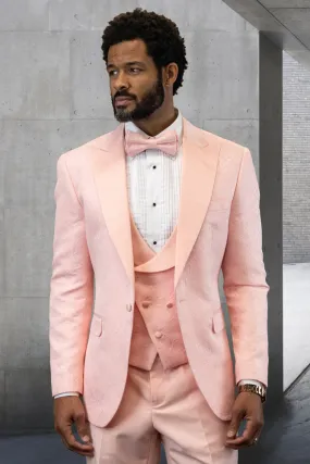 "Bellagio XV" Blush 1-Button Peak Tuxedo (4-Piece Set)