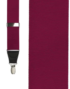 "Cranberry Grosgraine Ribbon" Suspenders