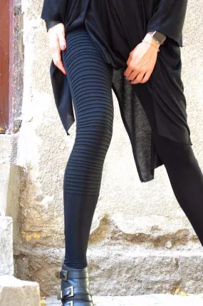 Ribbed one leg leggings