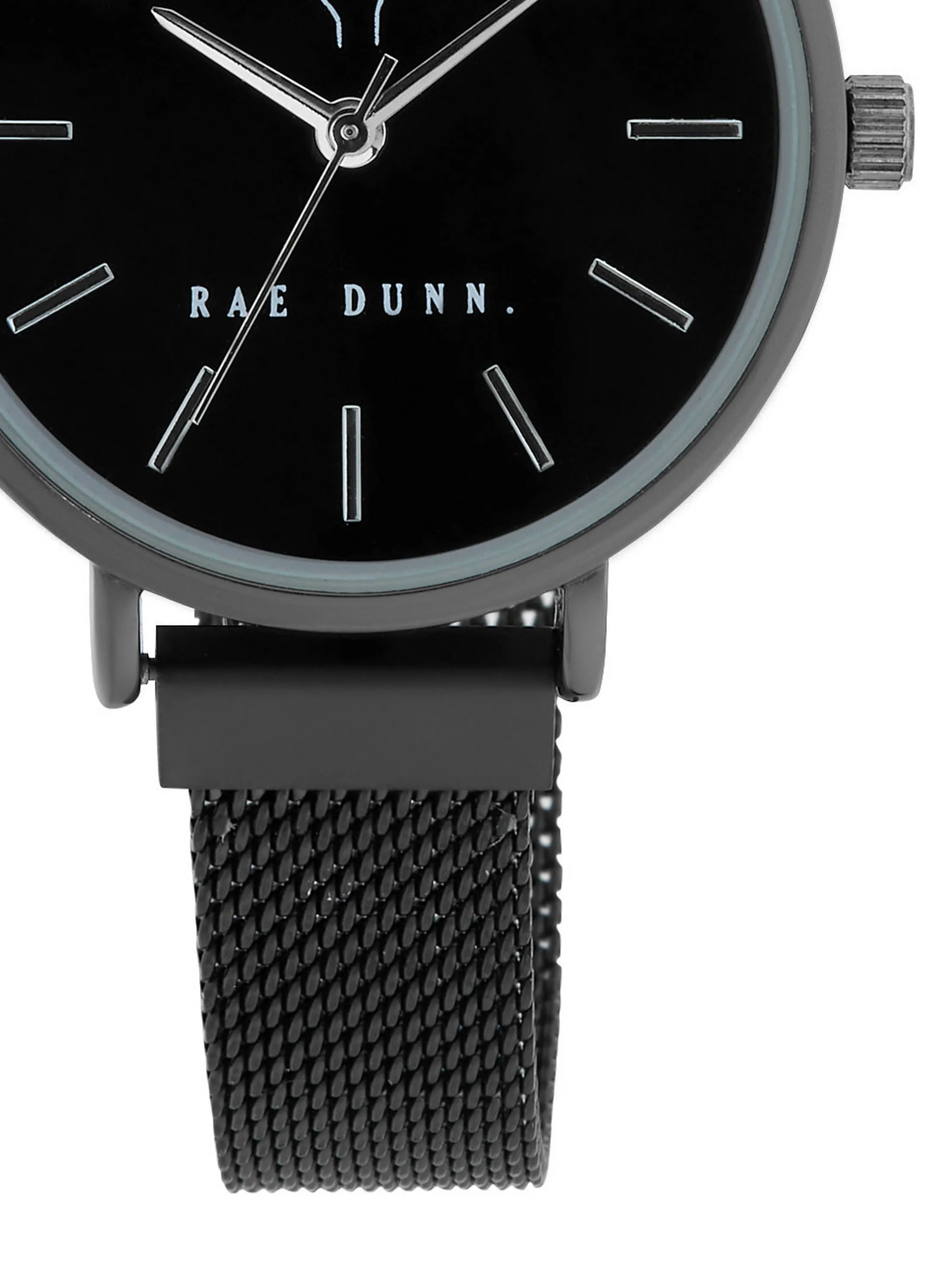 ROBIN Round Face Mesh Bracelet Watch in Black, 33mm