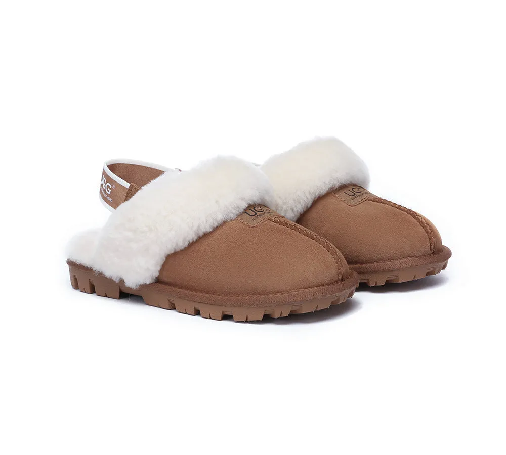 Sheepskin Wool Removable Strap Slingback Slippers Suzie ll