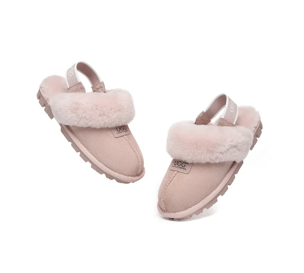 Sheepskin Wool Removable Strap Slingback Slippers Suzie ll