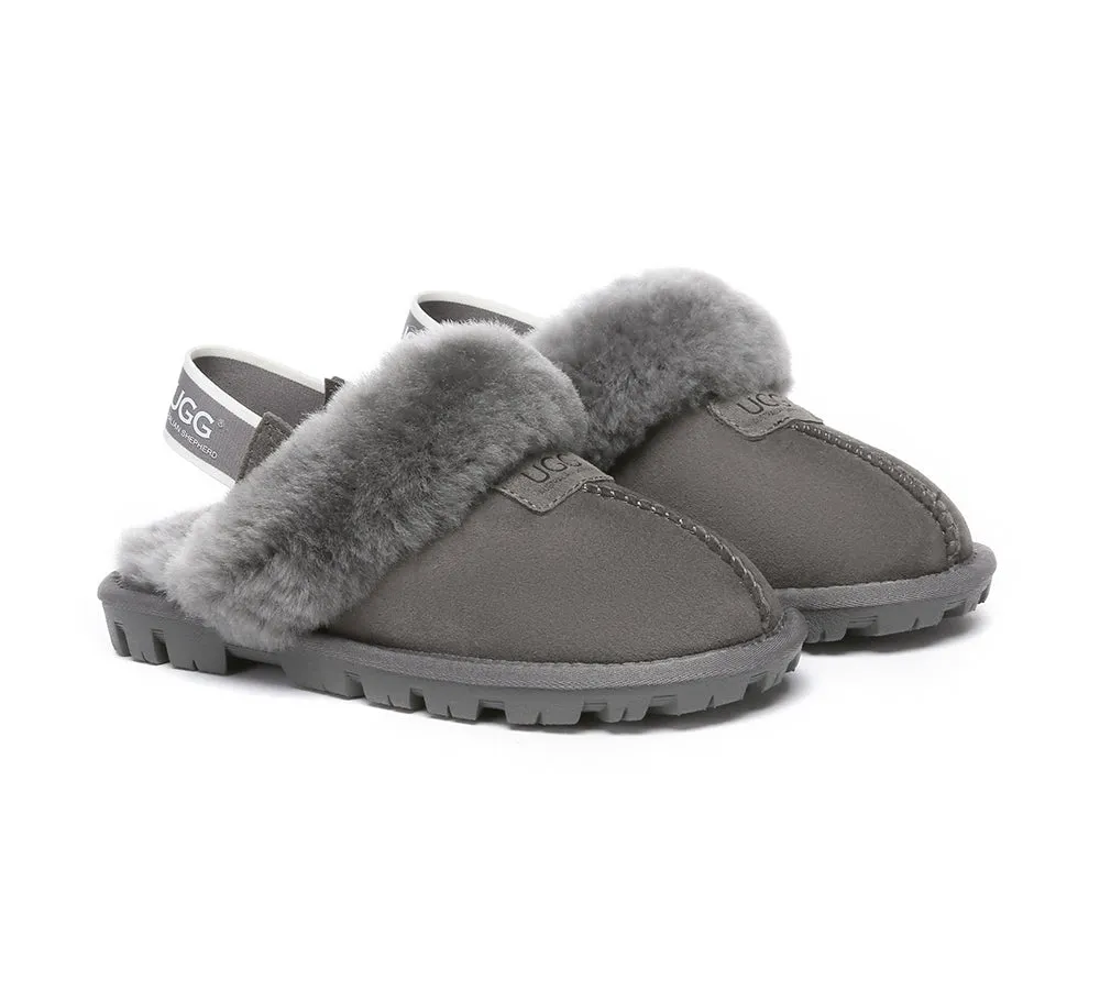 Sheepskin Wool Removable Strap Slingback Slippers Suzie ll