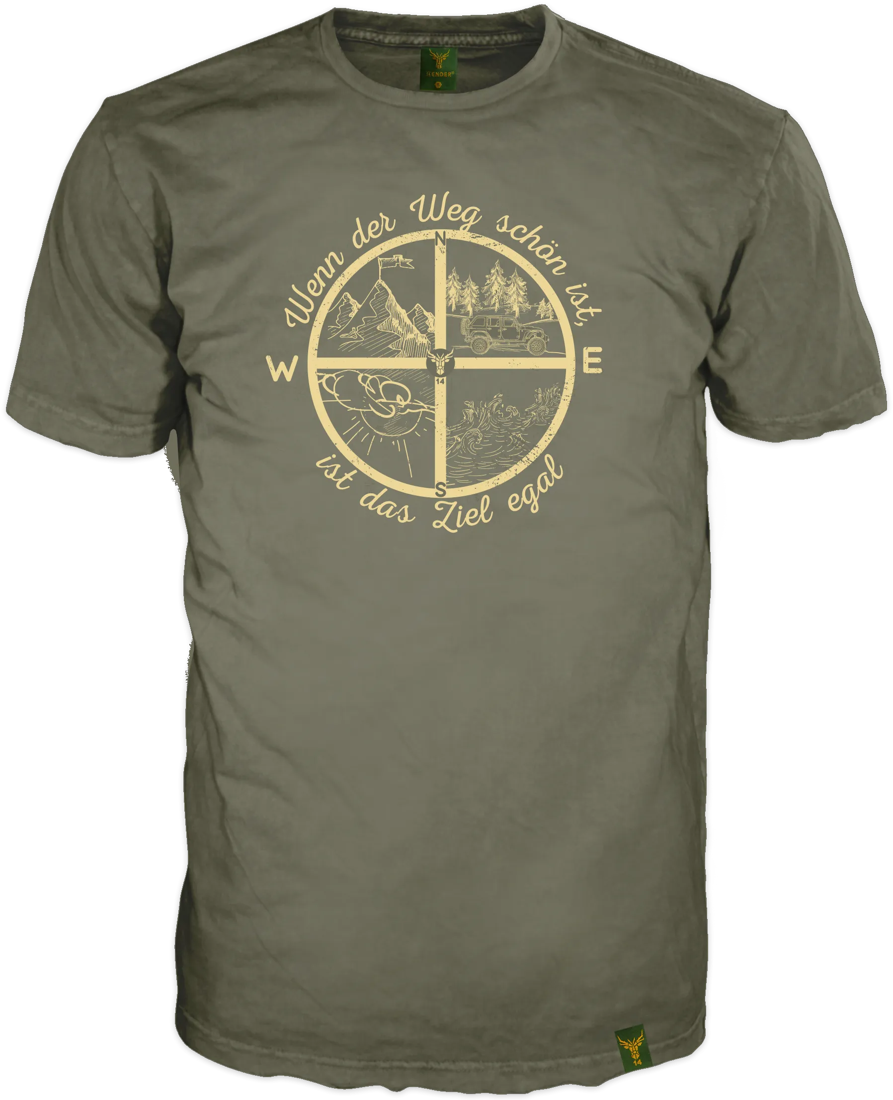 T-Shirt 14Ender®Compass earthgreen