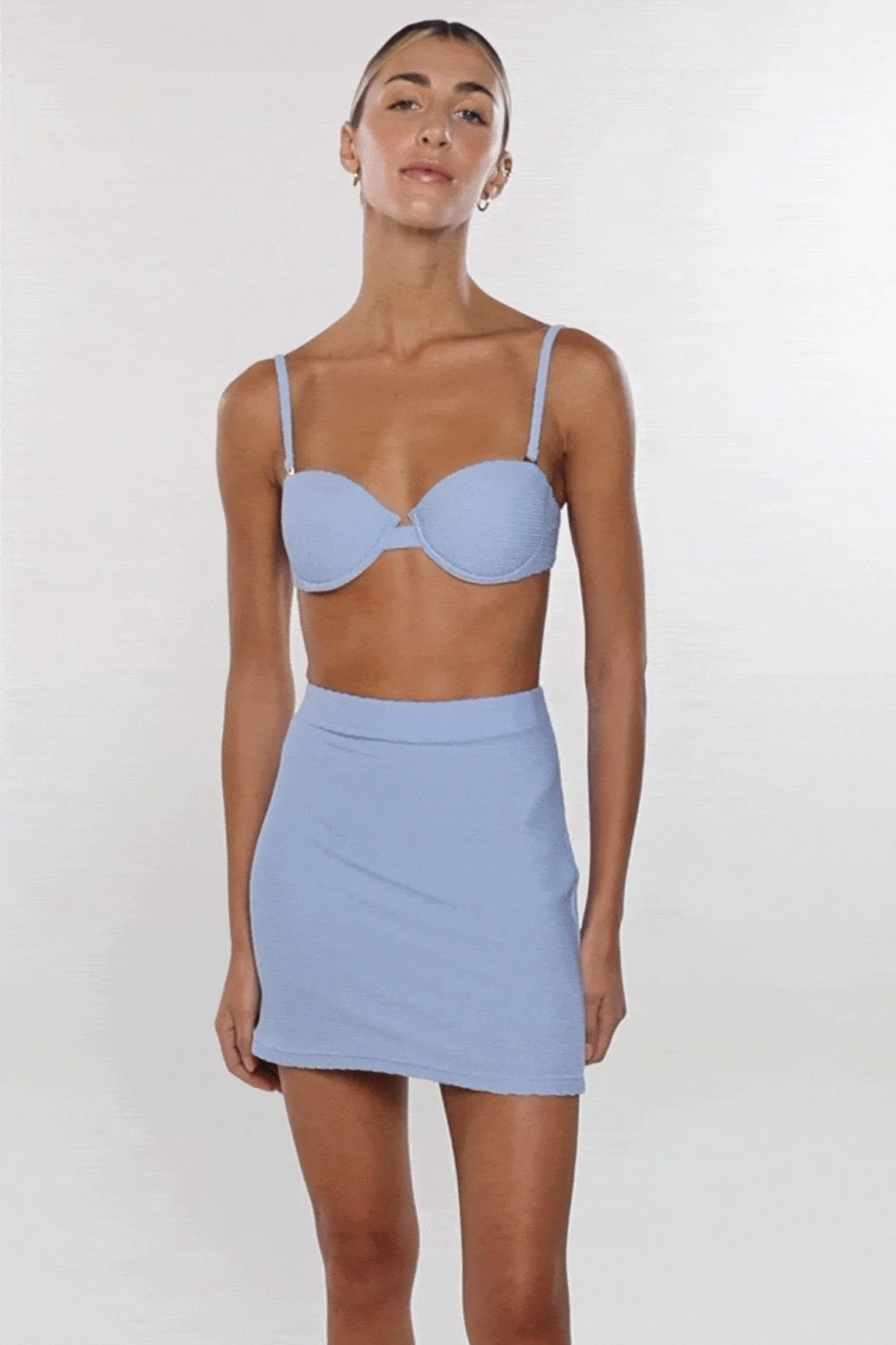 The Scrunchie Mini Skirt Blue