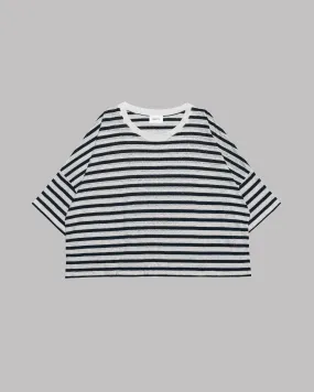 The Striped Loose Linen T-Shirt