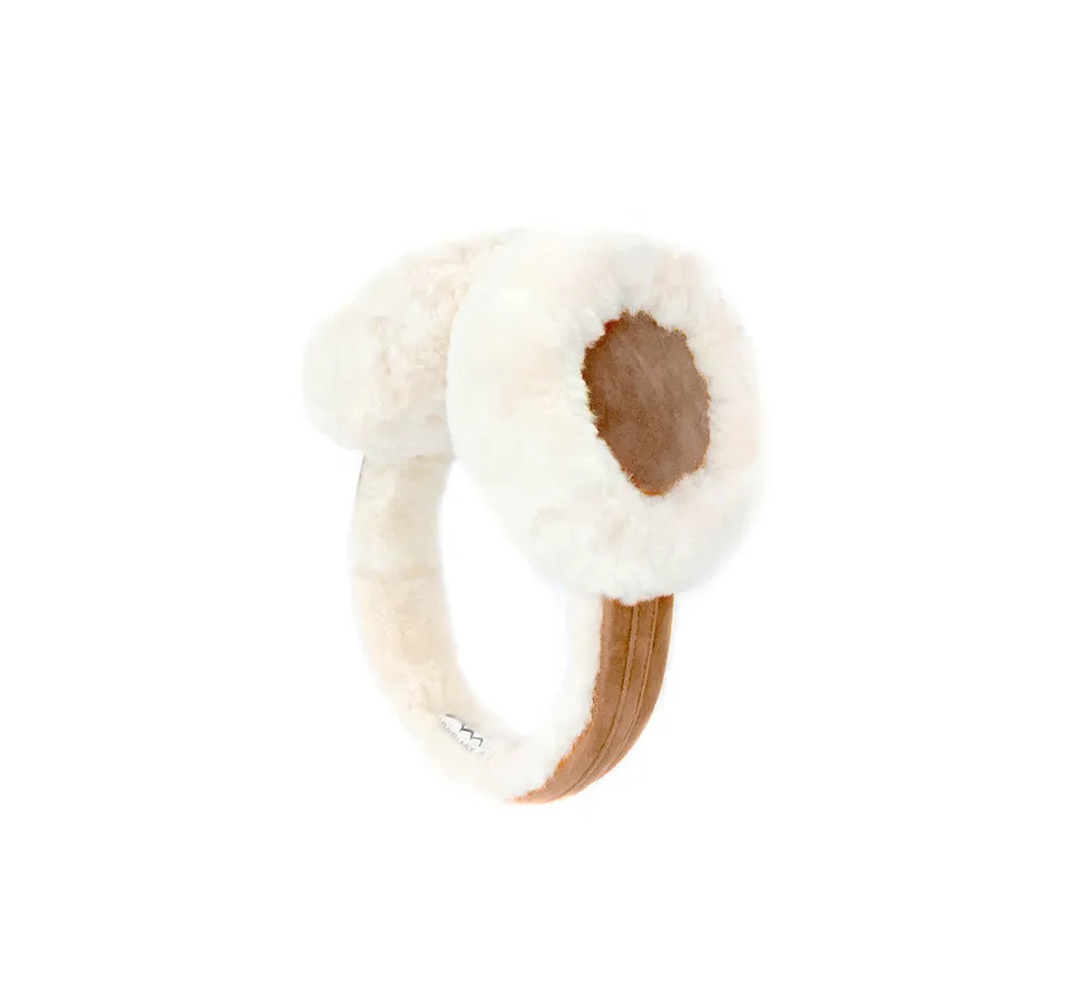 UGG Earmuff Women Sheepskin Wool Suede Winter Earmuff Carol