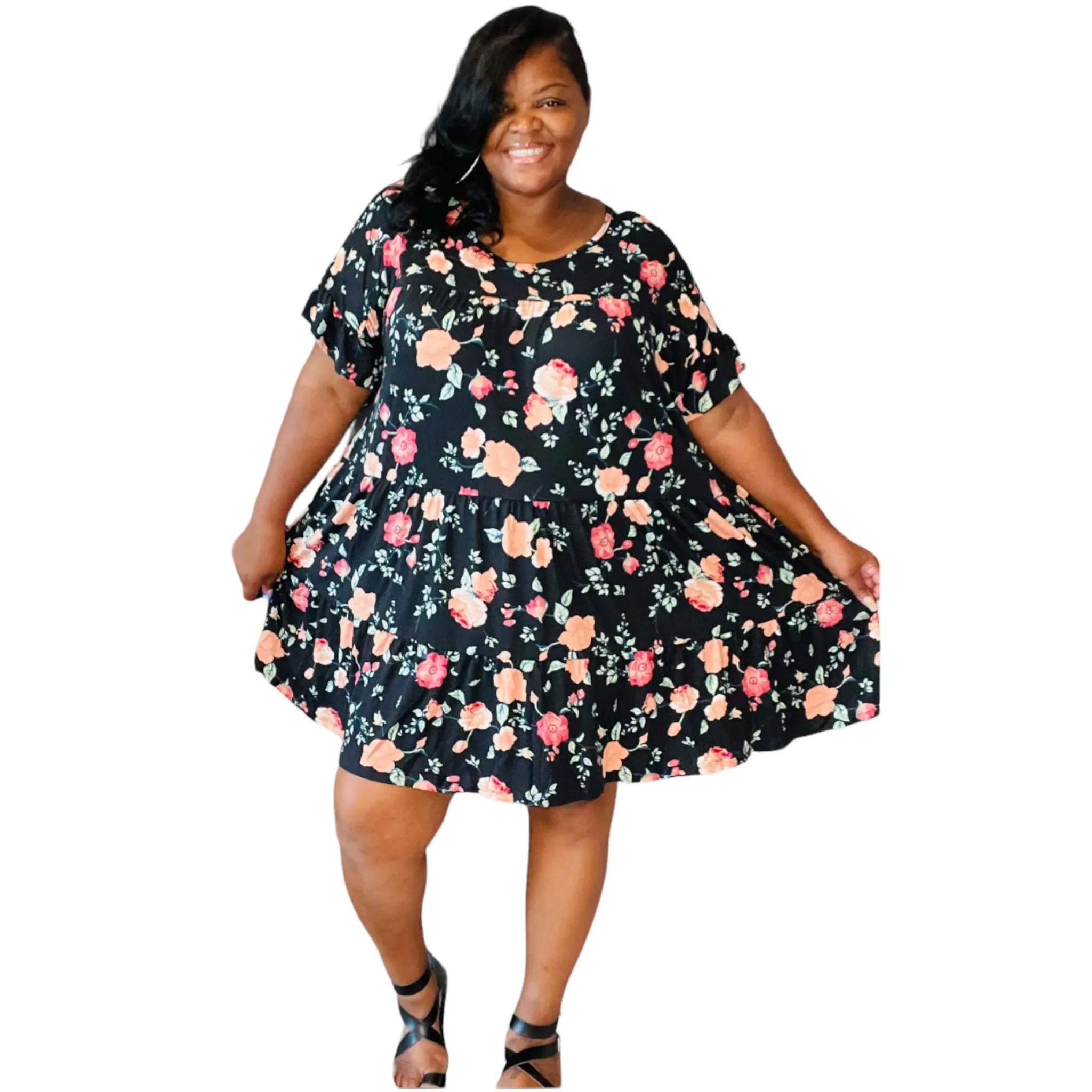 Women's Plus Size Ruffled Babydoll Dress