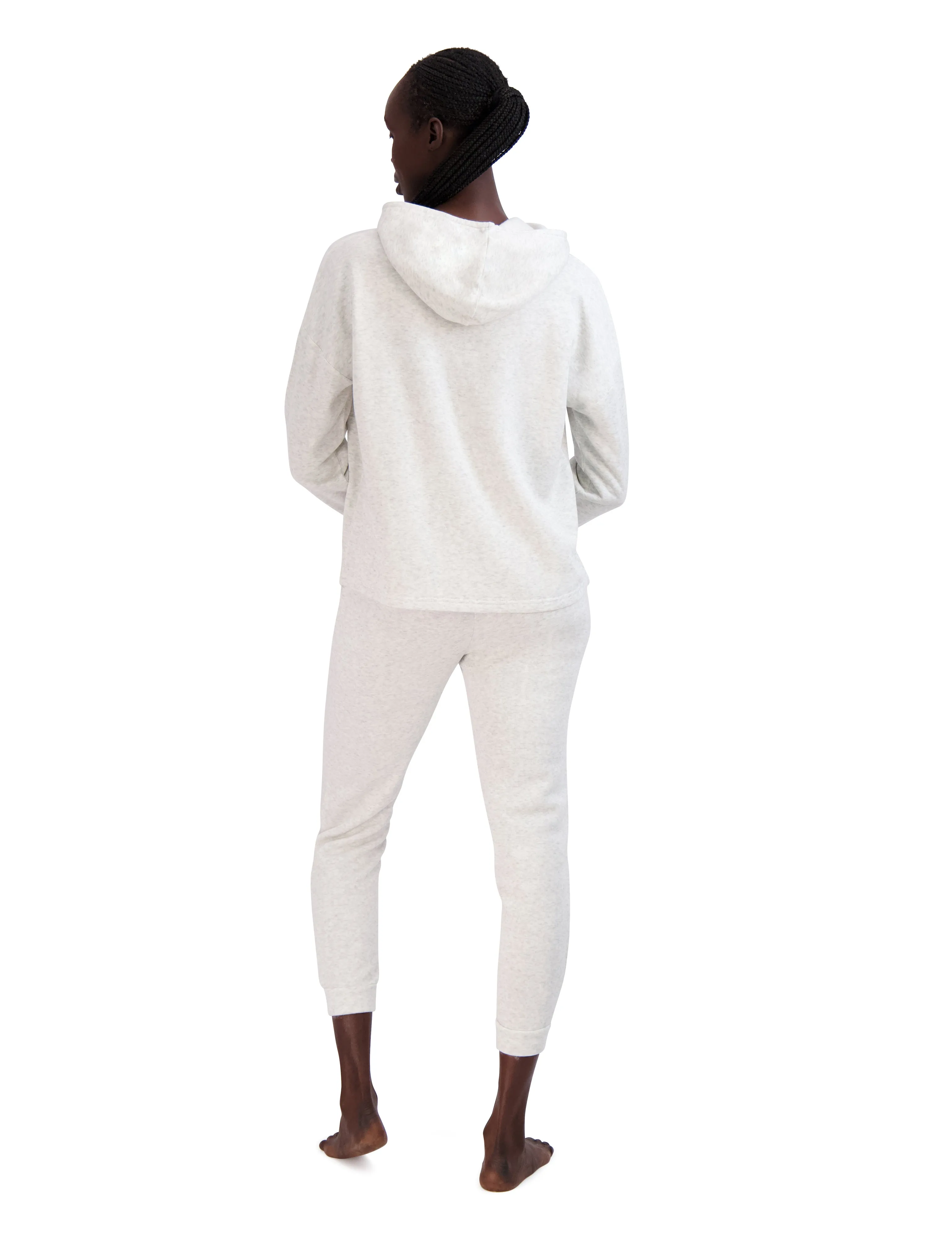 Women's "BE HAPPY" Hoodie and Drawstring Joggers 2-Piece Lounge Set