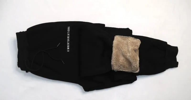 WOOL LINED SWEATPANTS - MIDNIGHT - BLACK